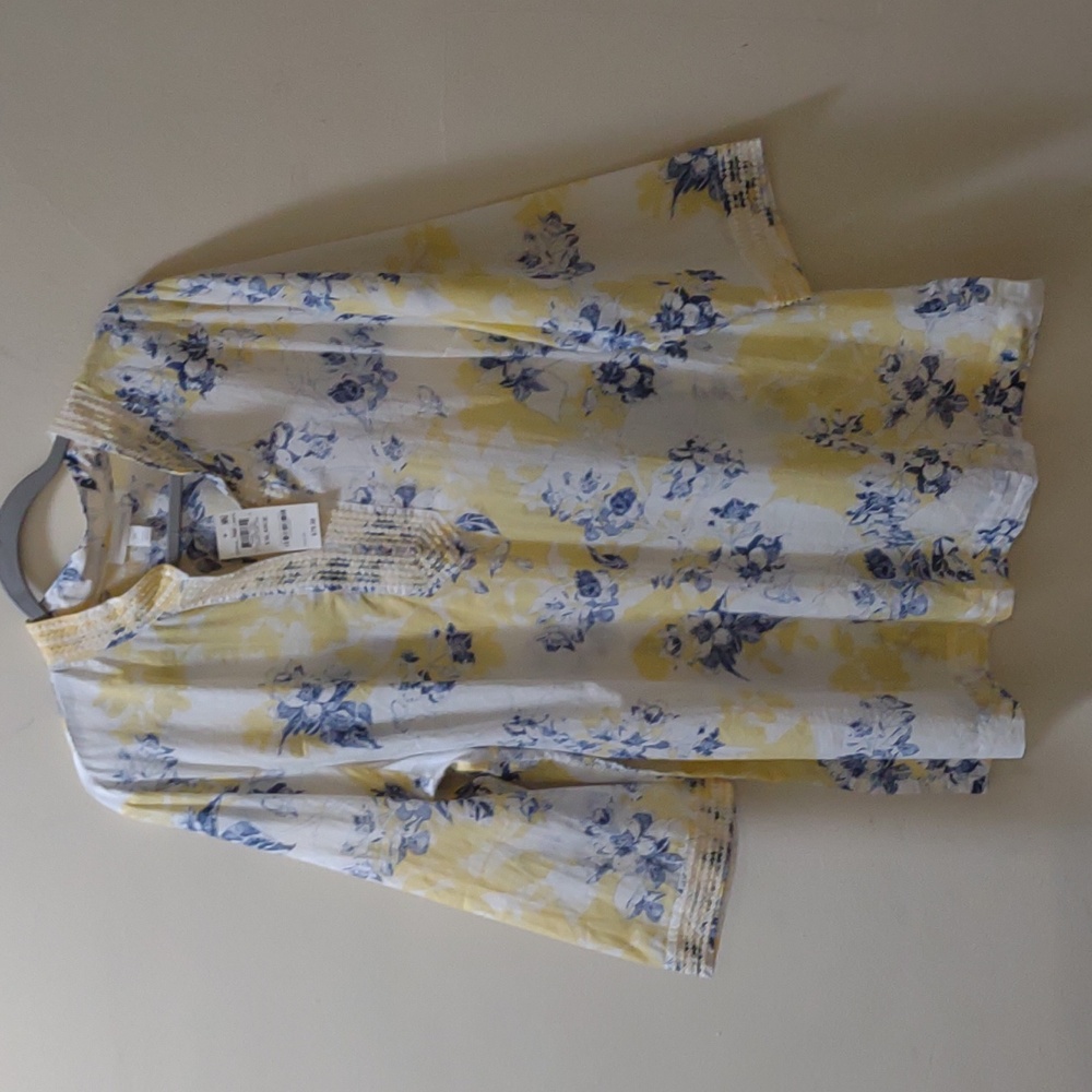 Charter Club Sequin Bib Long Sleeve Shirt